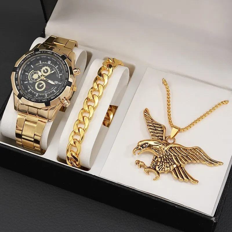 Fashion Watch Gift - Stylish Quartz Watch with Necklace & Bracelet