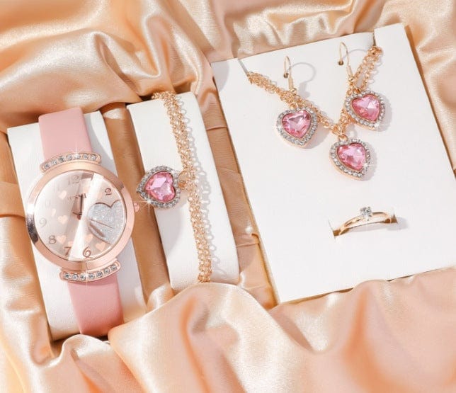 Fashion Watch Gift - Stylish Quartz Watch with Necklace & Bracelet
