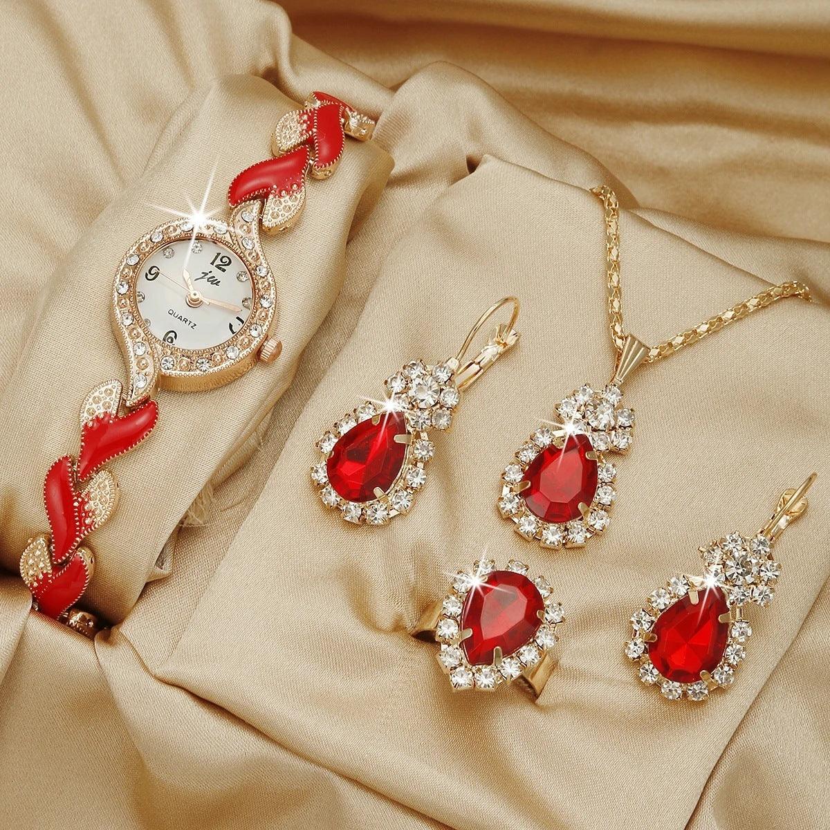 Fashion Watch Gift - Stylish Quartz Watch with Necklace & Bracelet