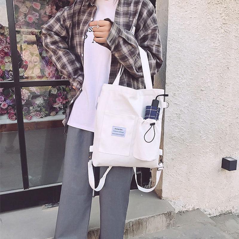 Harajuku Canvas Bags Stylish Preppy Backpack for Women