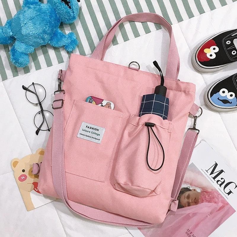 Harajuku Canvas Bags Stylish Preppy Backpack for Women