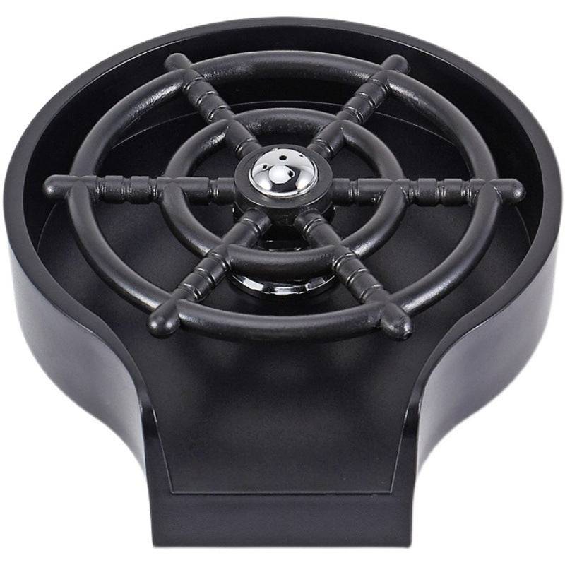 Black bar counter cup washer with high-pressure spray nozzle for automatic cup cleaning in kitchen and bar settings