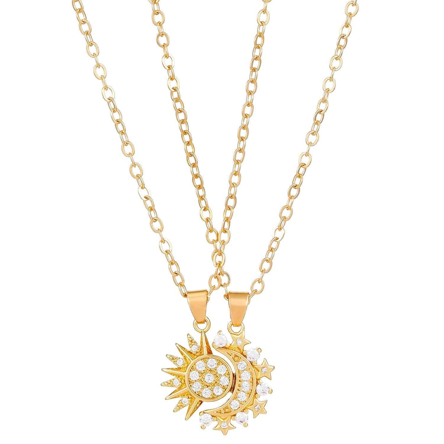 Necklace Sun And Moon Magnetic Pendant Clavicle Chain for Couple