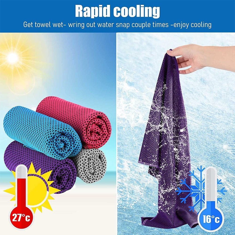 Sports towel instant cooling microfiber towels in multiple colors for gym, swimming, yoga, quick drying and heat relief