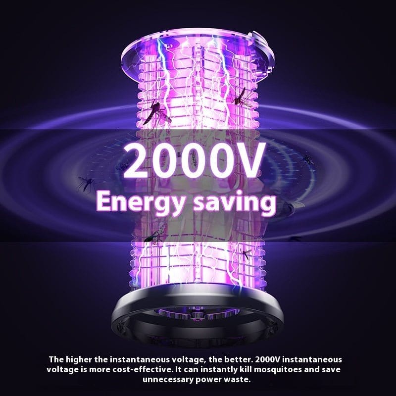 2in1 Mosquito killer lamp with 2000V energy-saving electric fly swatter and USB rechargeable night light for indoor and outdoor use