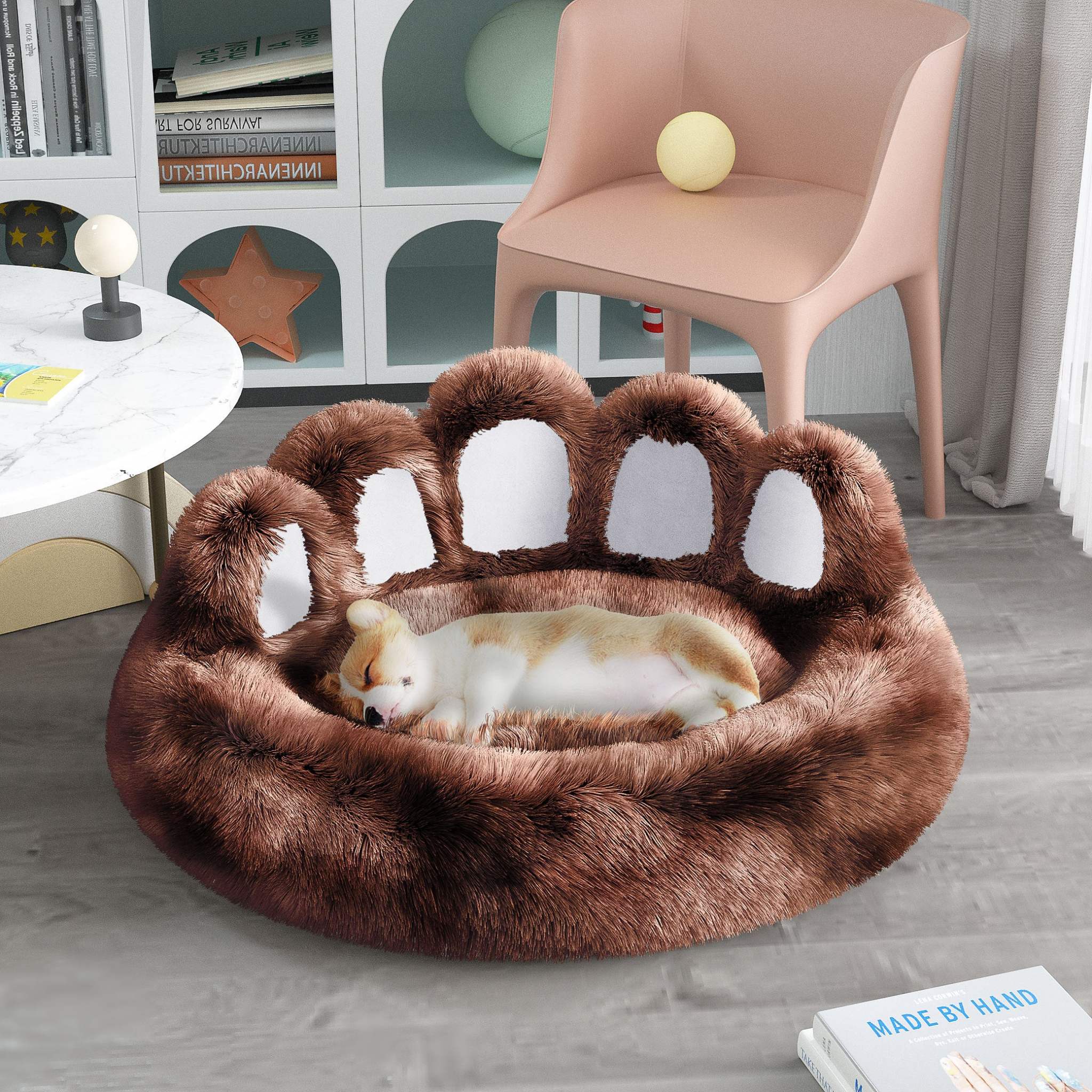 Cute Dog Bear Paw Shape Dog Bed for Small and Medium Dogs