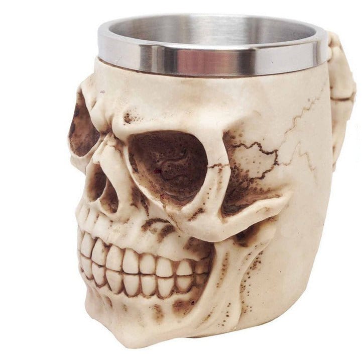 400ML 3D Skull Mugs Stylish Stainless Steel Skull Coffee Mug