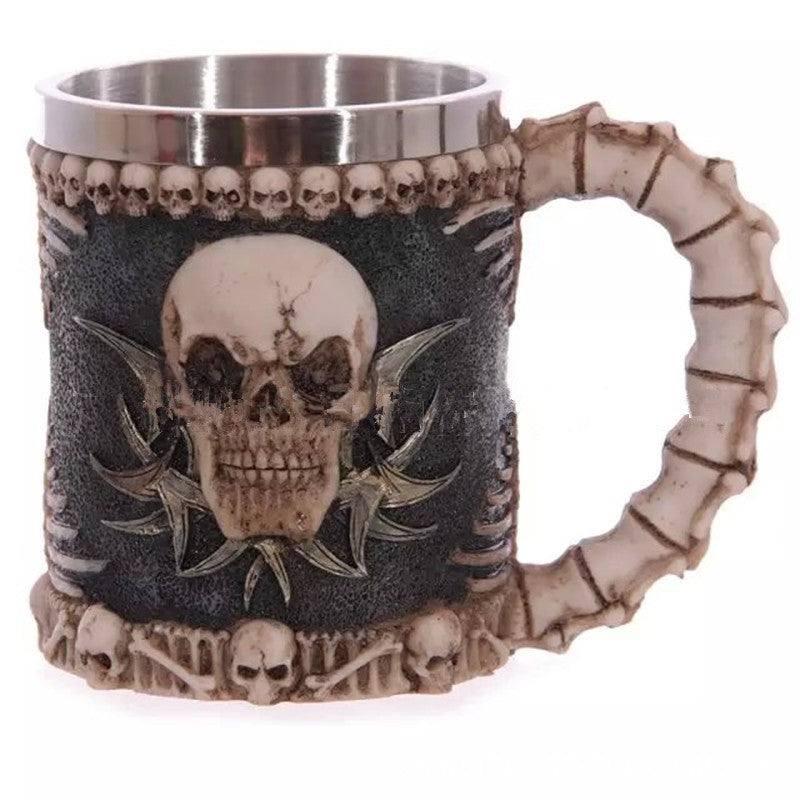 400ML 3D Skull Mugs Stylish Stainless Steel Skull Coffee Mug