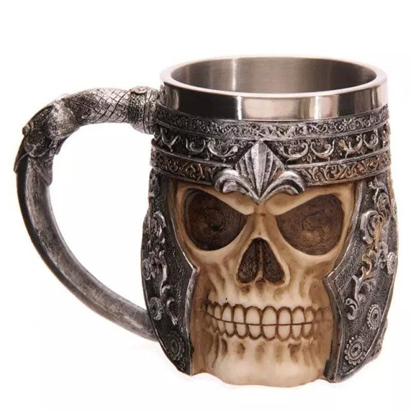 400ML 3D Skull Mugs Stylish Stainless Steel Skull Coffee Mug