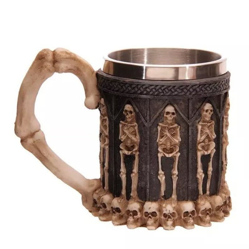 400ML 3D Skull Mugs Stylish Stainless Steel Skull Coffee Mug