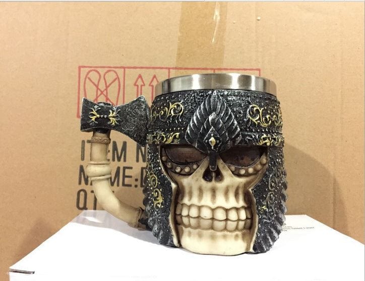 400ML 3D Skull Mugs Stylish Stainless Steel Skull Coffee Mug