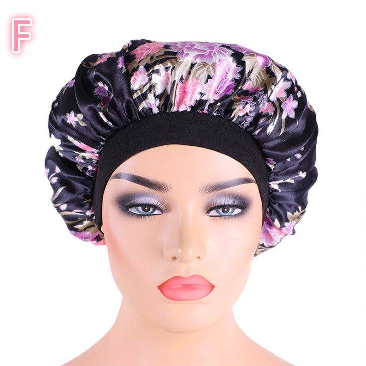 Beauty print Satin silk Bonnet Sleep Night Cap for All Seasons