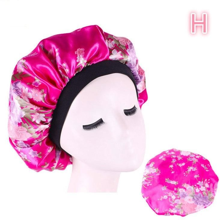Beauty print Satin silk Bonnet Sleep Night Cap for All Seasons