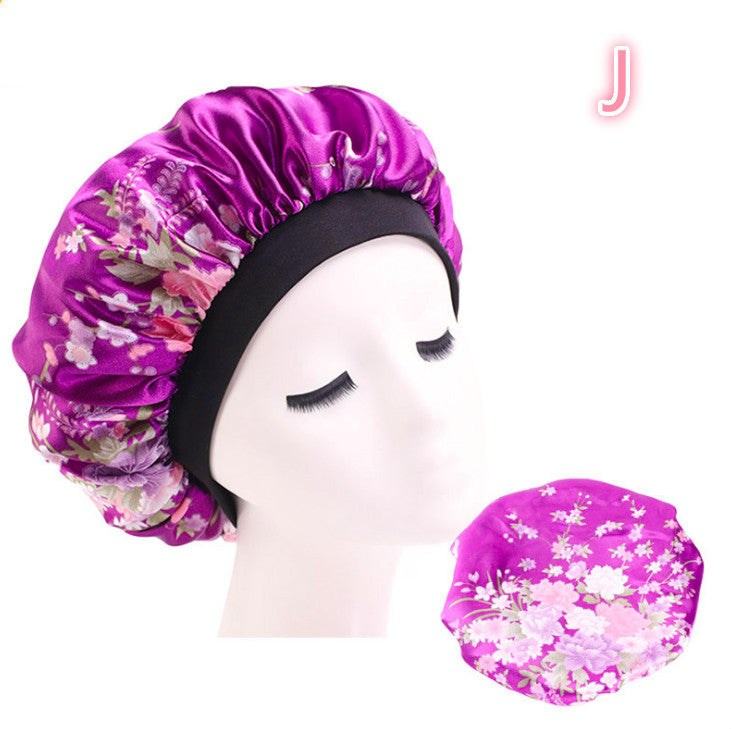 Beauty print Satin silk Bonnet Sleep Night Cap for All Seasons