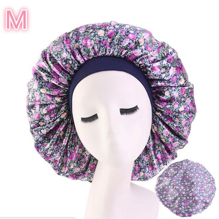 Beauty print Satin silk Bonnet Sleep Night Cap for All Seasons