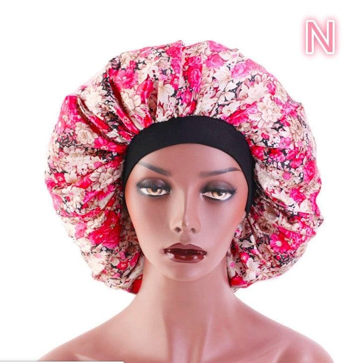 Beauty print Satin silk Bonnet Sleep Night Cap for All Seasons