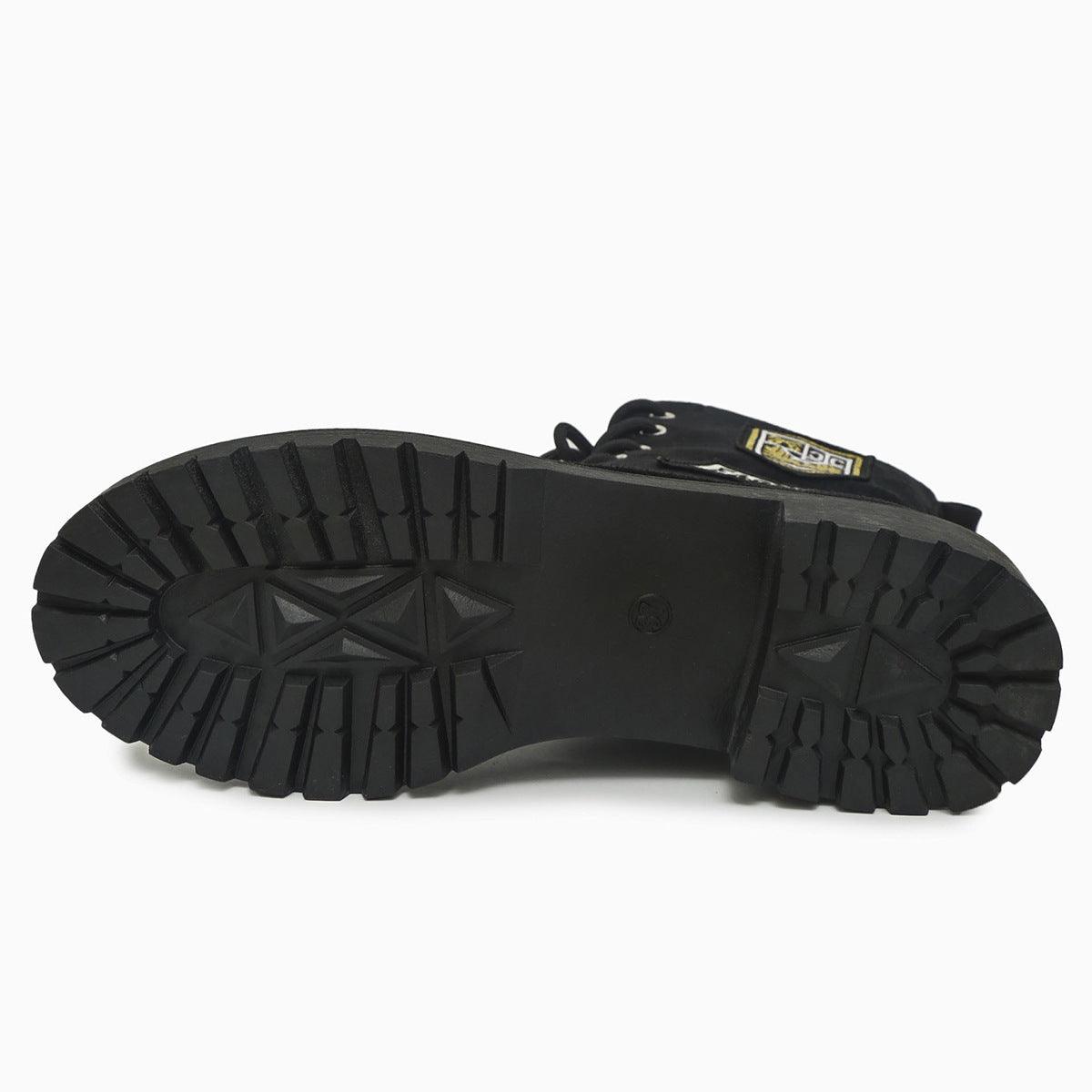 Fashion Lace-up Chunky Heels Boots Winter Round Toe Shoes