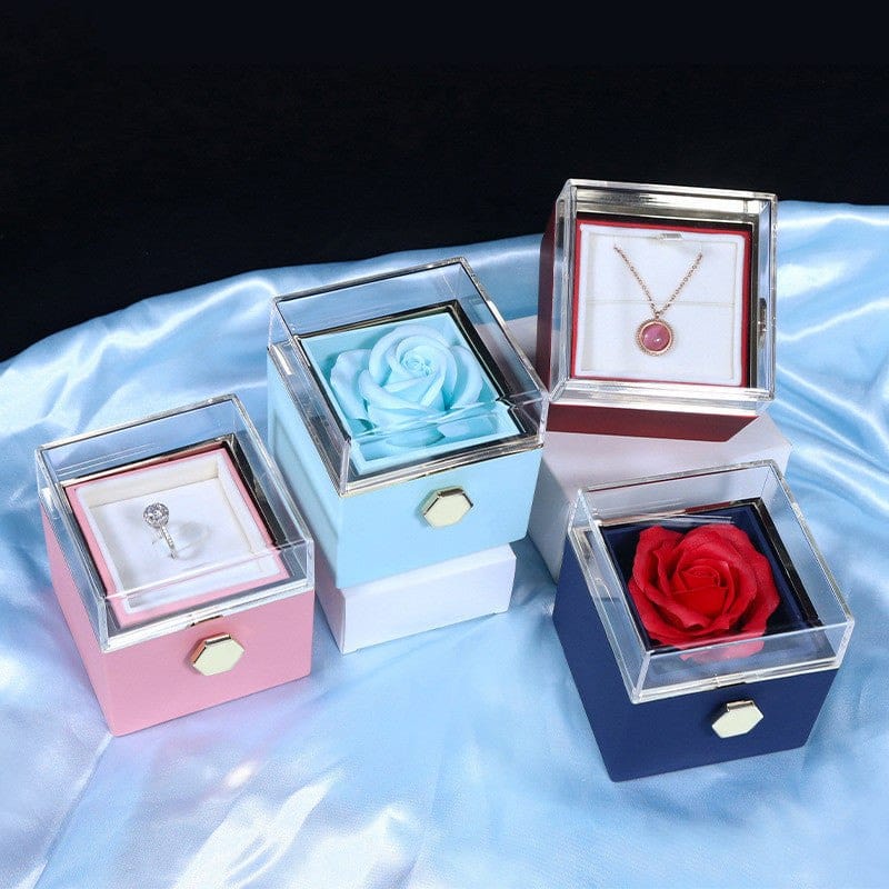 Rotating Soap Flower - Creative Rose Jewelry Gift Box for Women