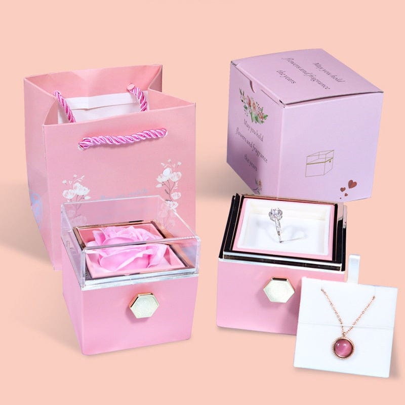 Rotating Soap Flower - Creative Rose Jewelry Gift Box for Women