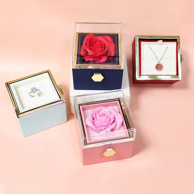 Rotating Soap Flower - Creative Rose Jewelry Gift Box for Women
