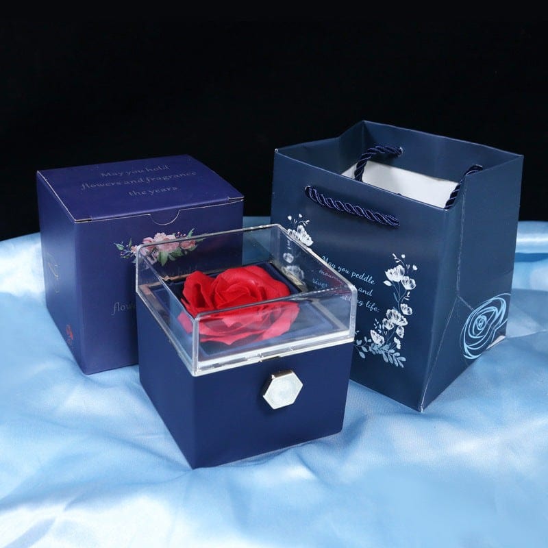 Rotating Soap Flower - Creative Rose Jewelry Gift Box for Women