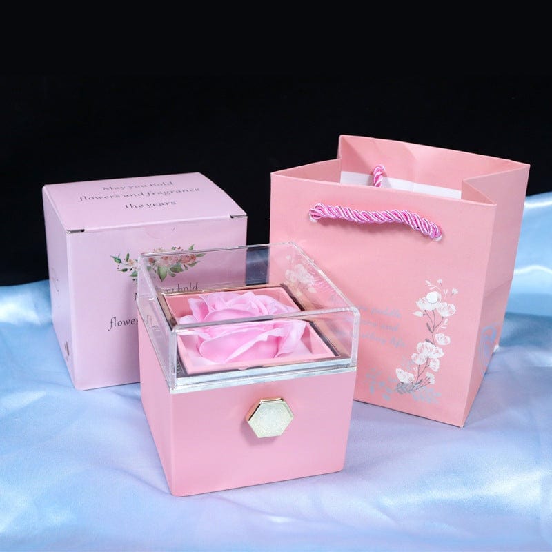 Rotating Soap Flower - Creative Rose Jewelry Gift Box for Women