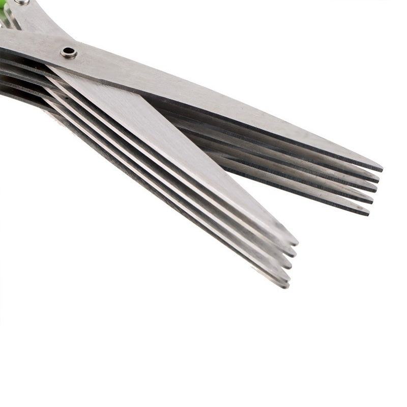 Stainless steel multifunctional multi-layer green onion scissors for cutting herbs and spices efficiently