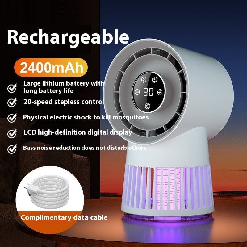 Creative 2-in-1 Mosquito Killing Mini Desk Fan with USB Rechargeable