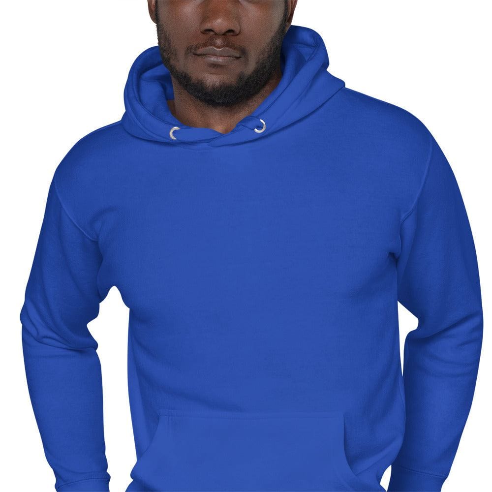 Blue unisex basketball dunk hoodie with pullover design and front pocket