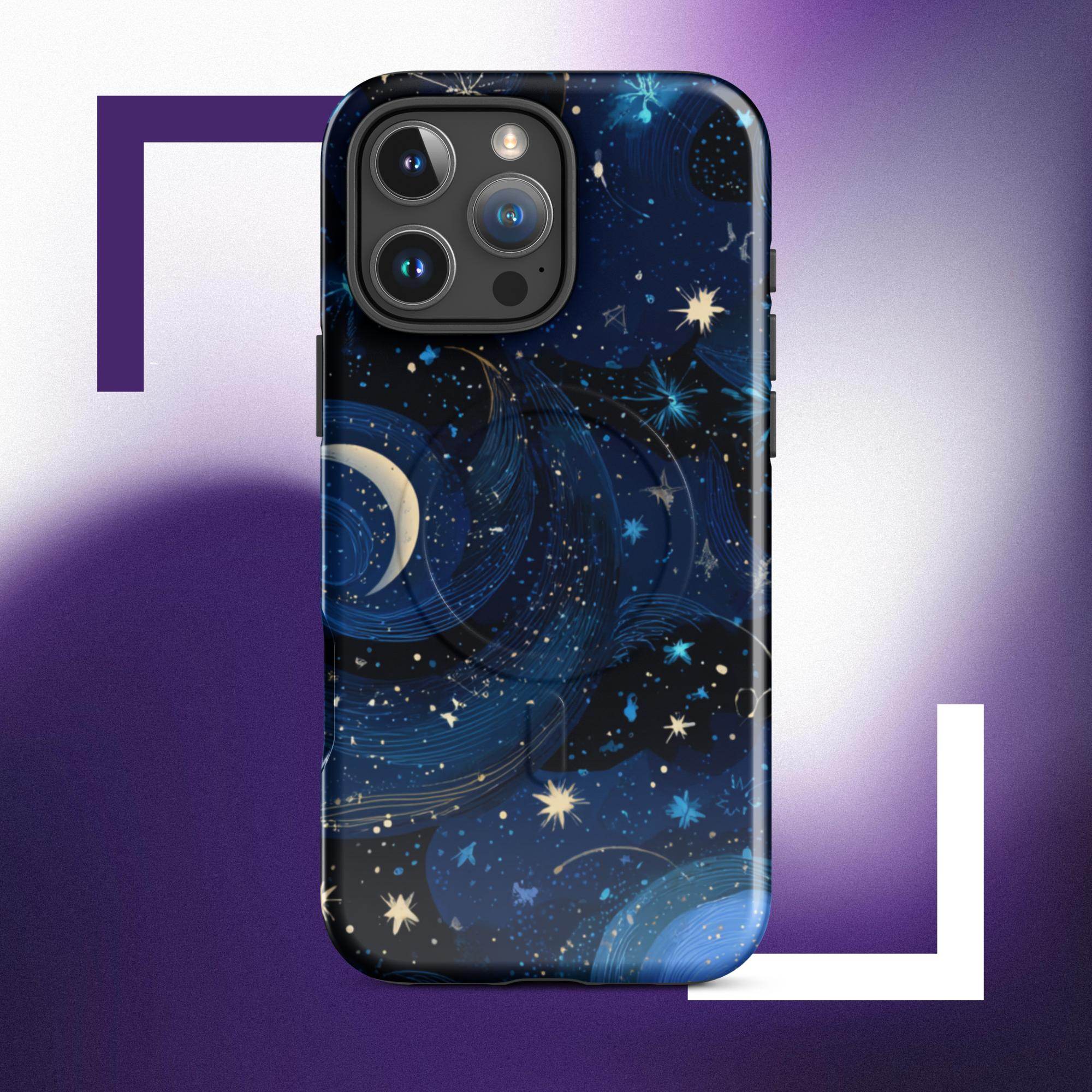 Cosmic Space polycarbonate MagSafe iPhone tough case with reinforced edges and sleek design
