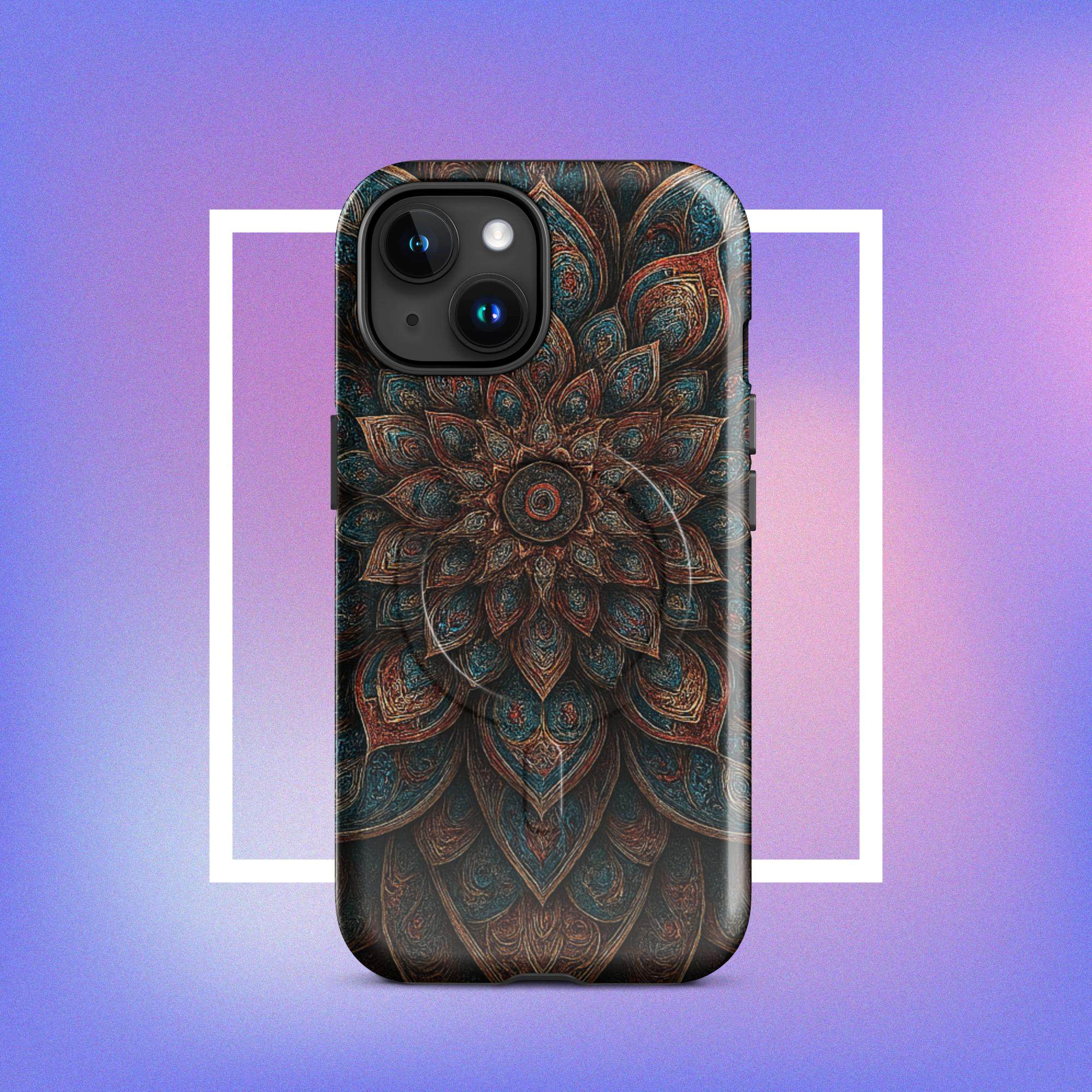 iPhone tough case: Geometric Mandala MagSafe iPhone Protective Cover 