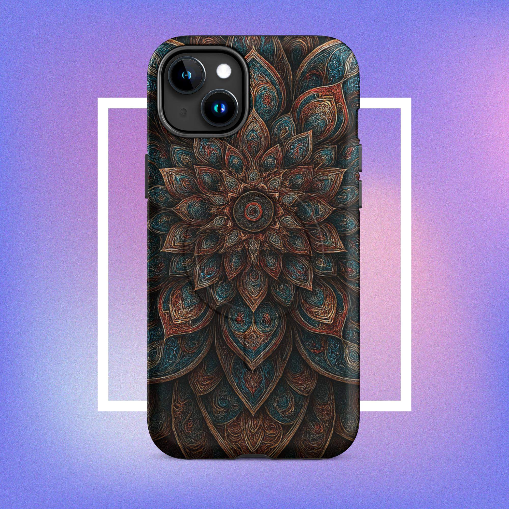 iPhone tough case: Geometric Mandala MagSafe iPhone Protective Cover 