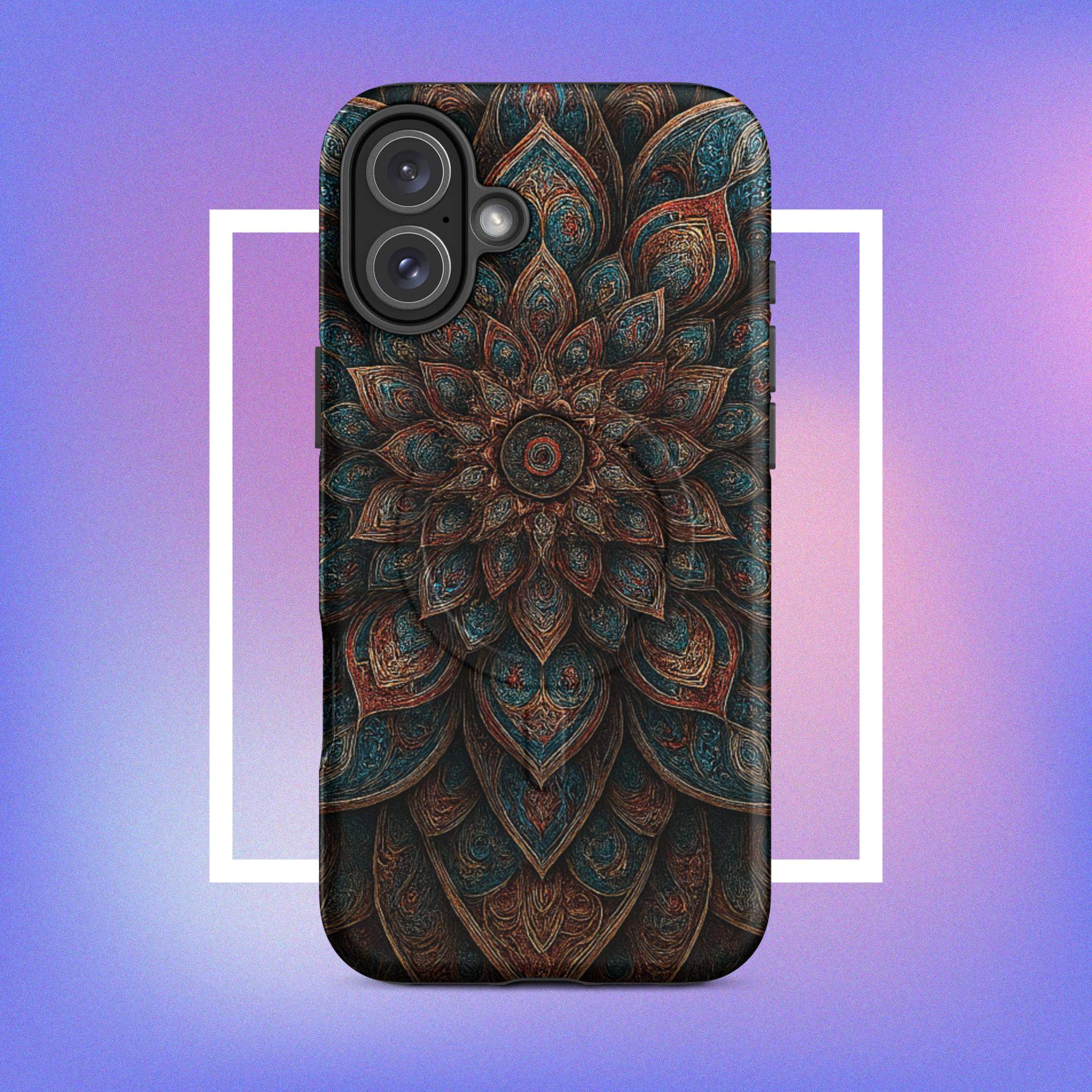 iPhone tough case: Geometric Mandala MagSafe iPhone Protective Cover 