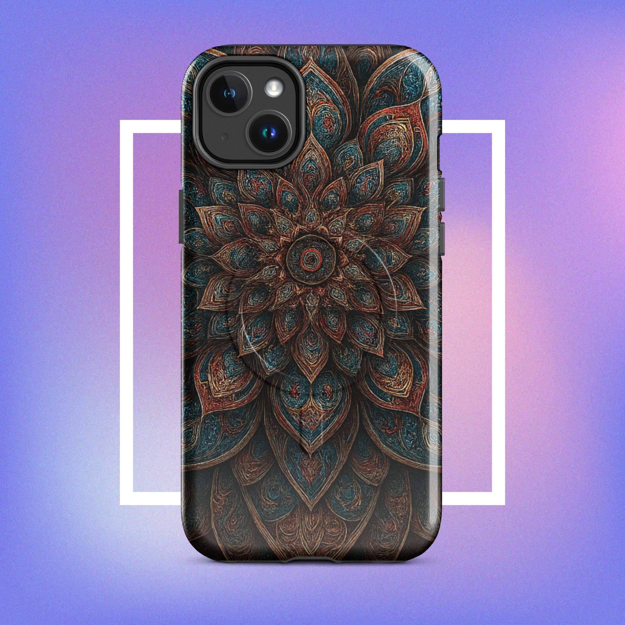 iPhone tough case: Geometric Mandala MagSafe iPhone Protective Cover 