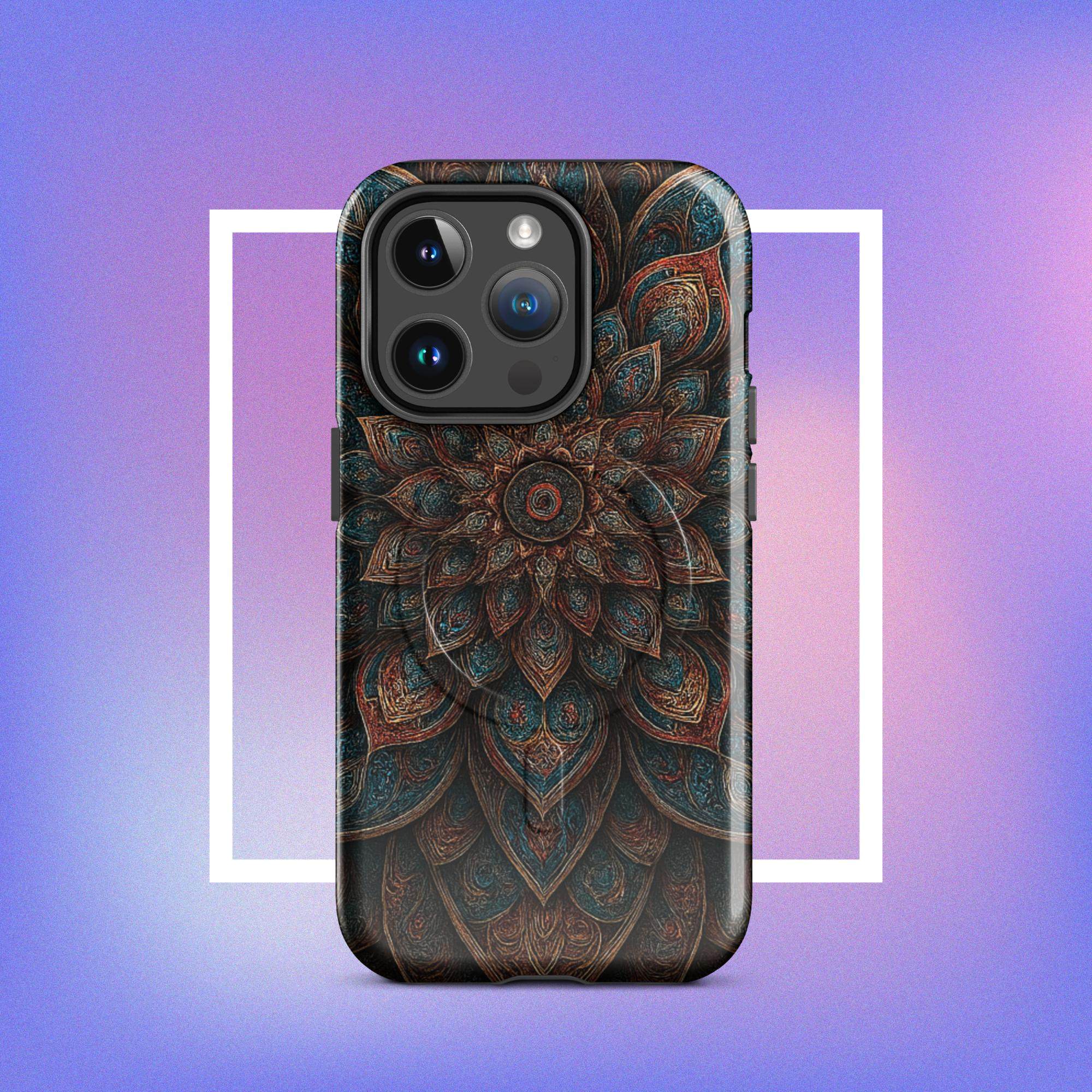 iPhone tough case: Geometric Mandala MagSafe iPhone Protective Cover 