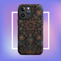 iPhone tough case: Geometric Mandala MagSafe iPhone Protective Cover 