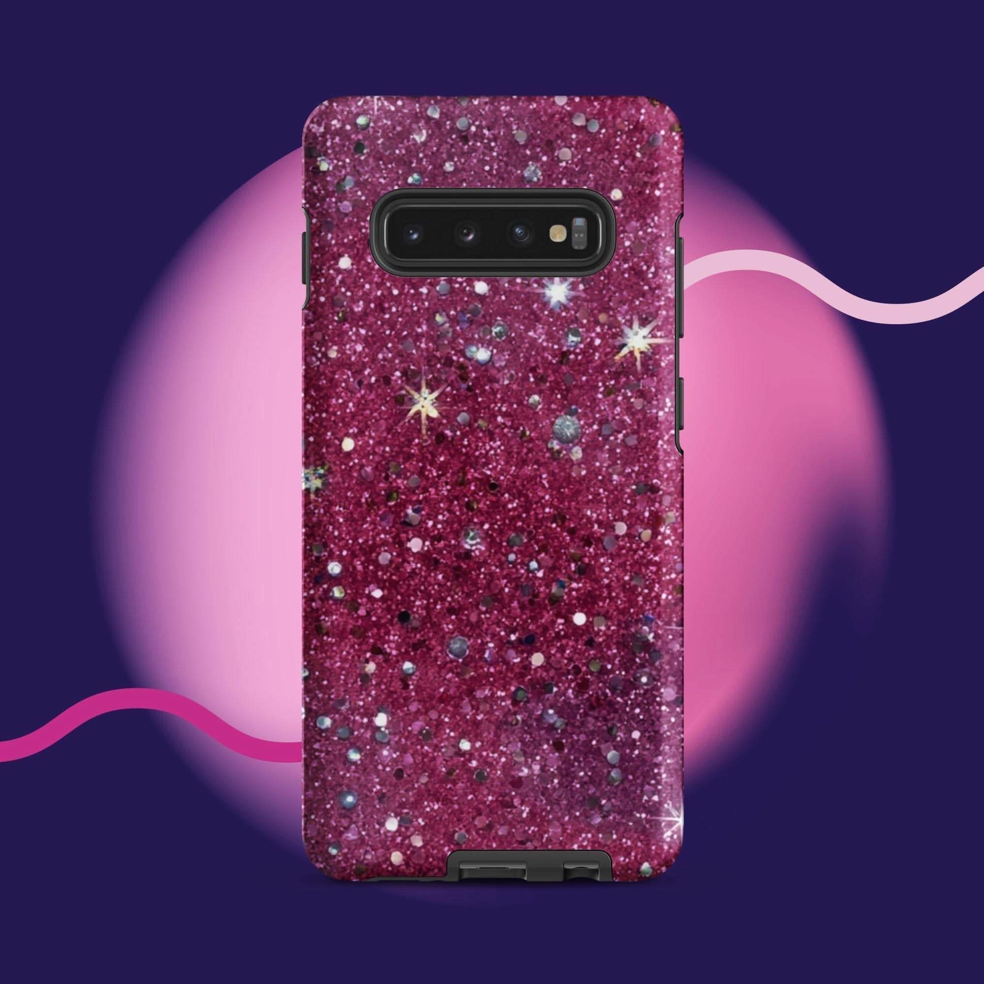 Pink sparkly Samsung Galaxy Tough Case for  Phone Protection case.
