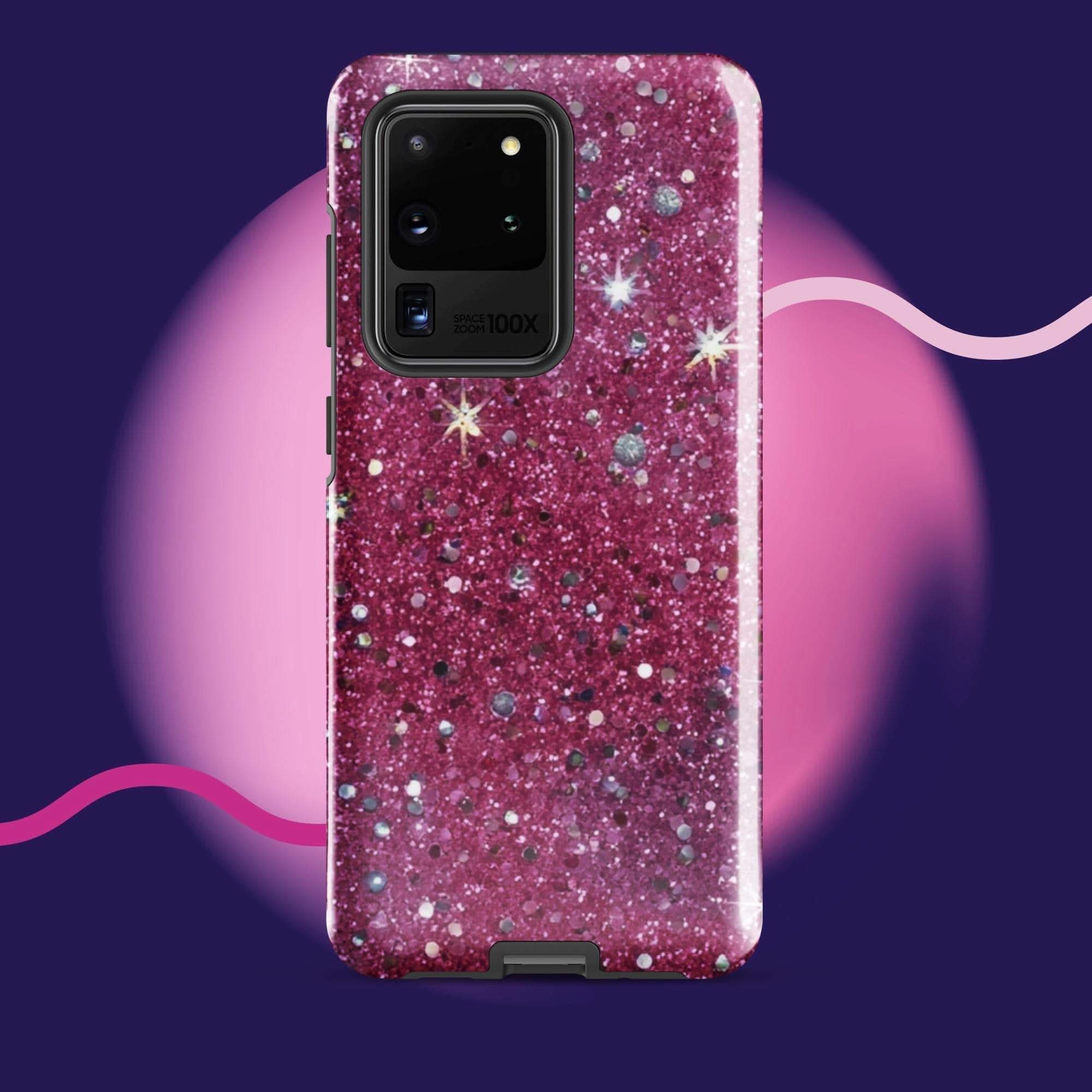 Pink sparkly Samsung Galaxy Tough Case for  Phone Protection case.