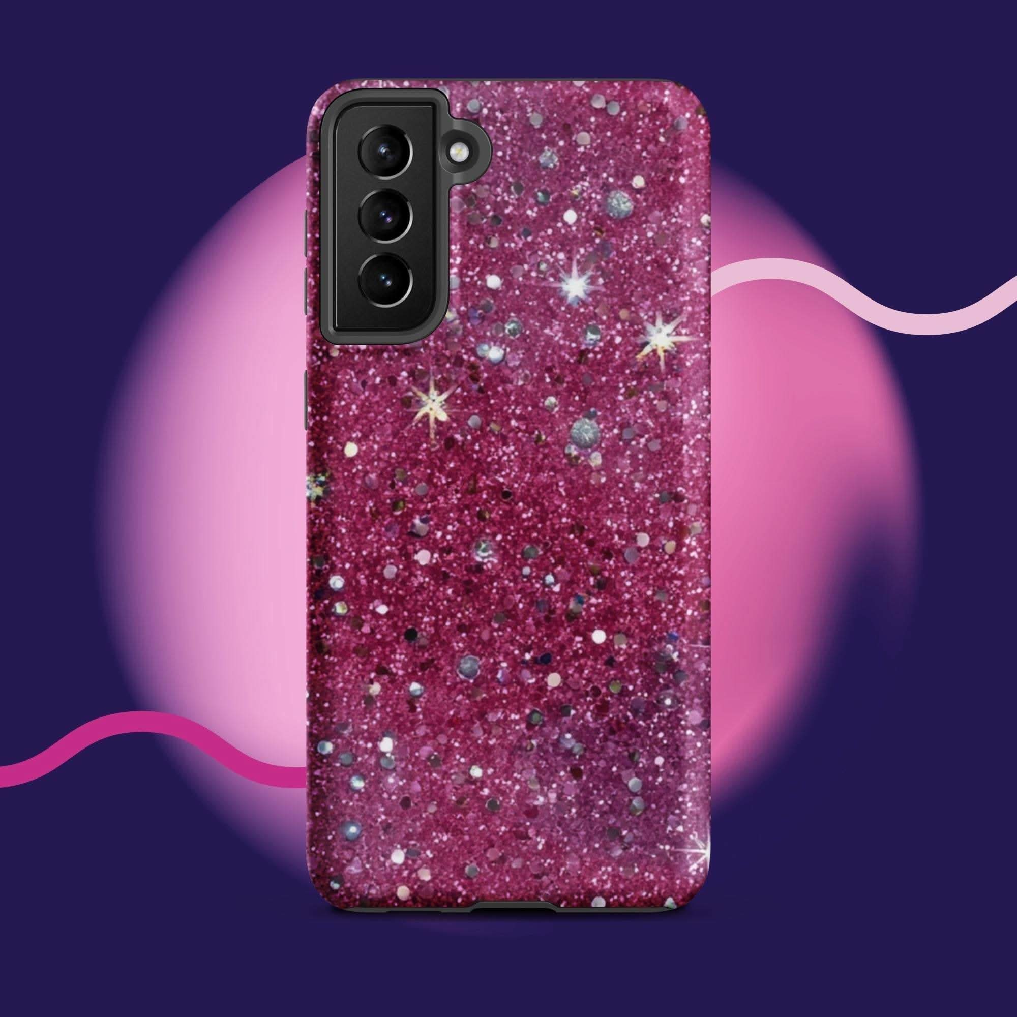 Pink sparkly Samsung Galaxy Tough Case for  Phone Protection case.