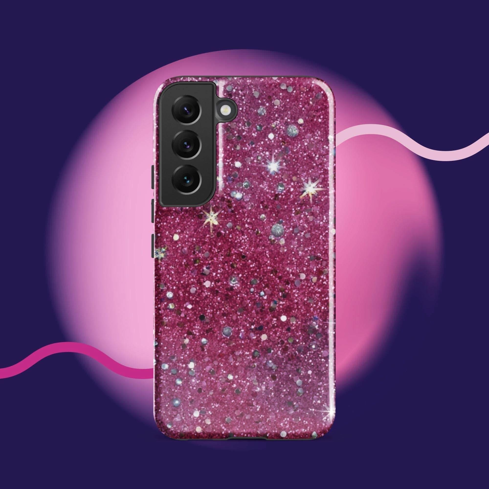 Pink sparkly Samsung Galaxy Tough Case for  Phone Protection case.