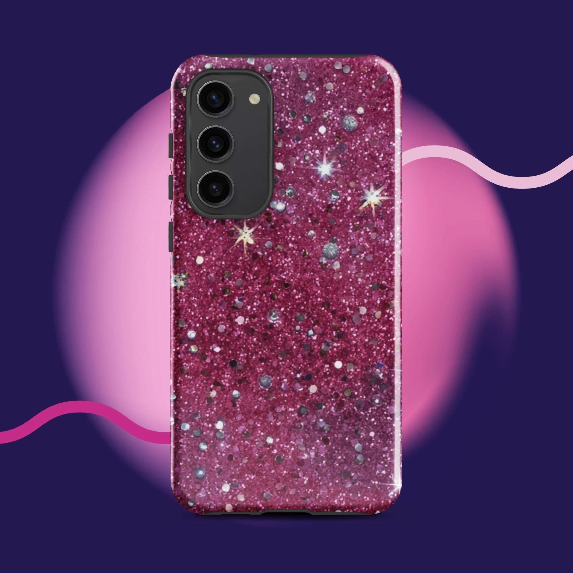 Pink sparkly Samsung Galaxy Tough Case for  Phone Protection case.