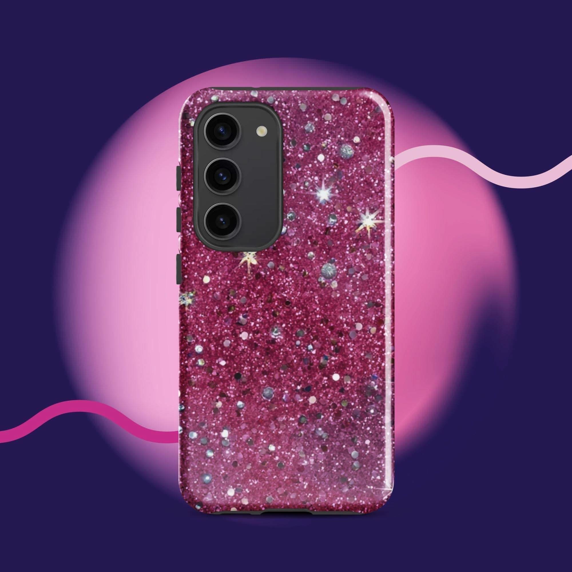 Pink sparkly Samsung Galaxy Tough Case for  Phone Protection case.