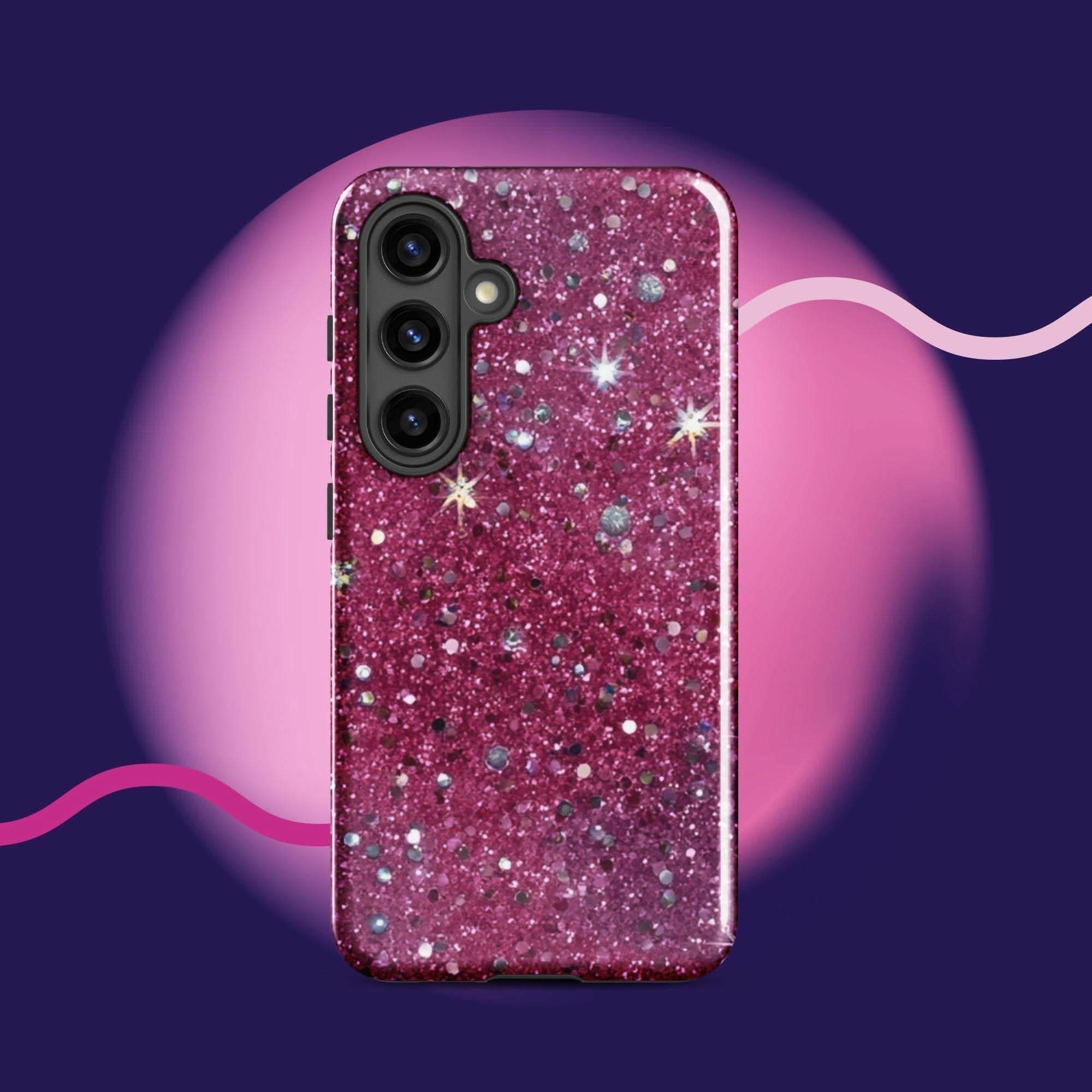 Pink sparkly Samsung Galaxy Tough Case for  Phone Protection case.