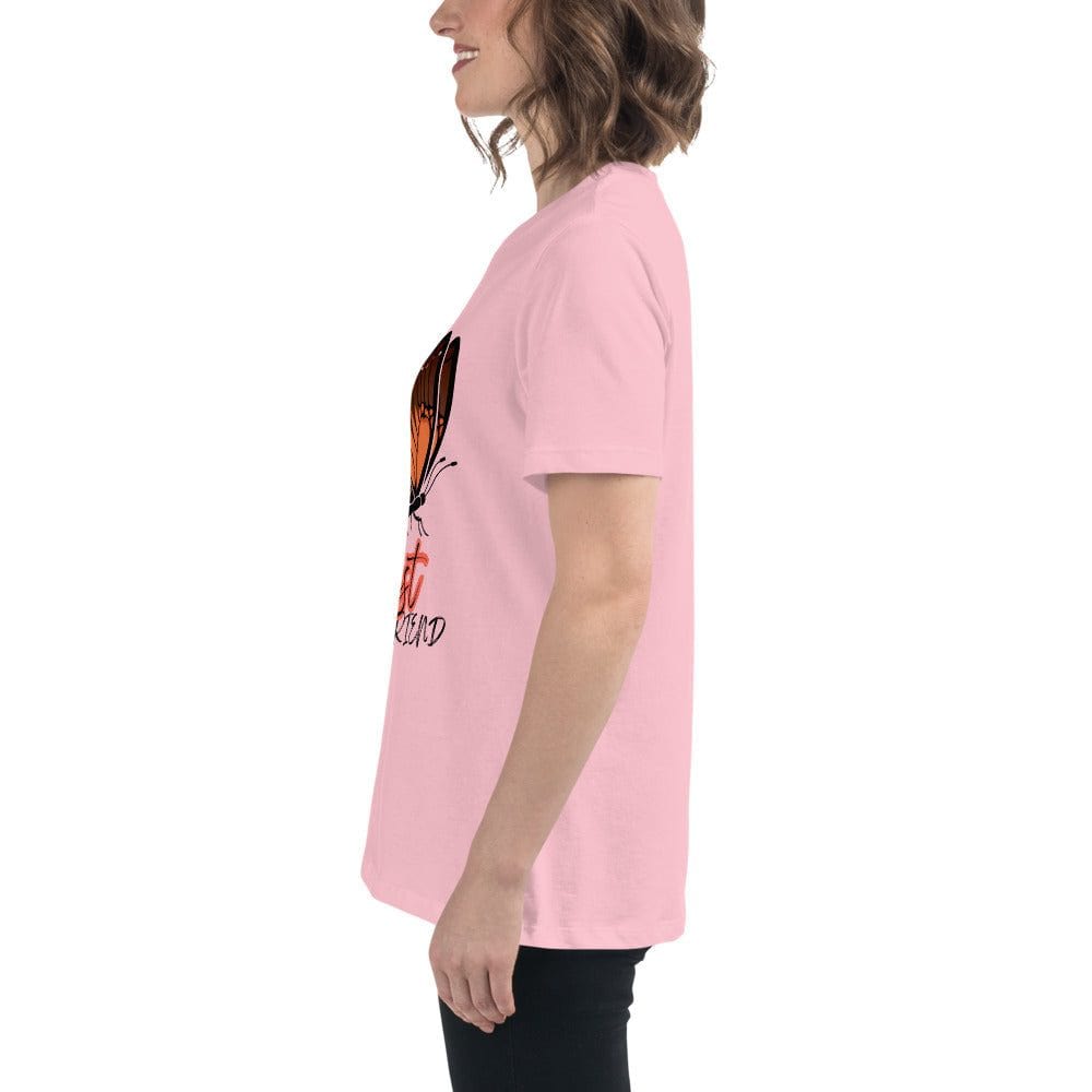 Pink unisex Best Friend Butterfly T-Shirt with butterfly graphic and friendship text, soft breathable fabric.