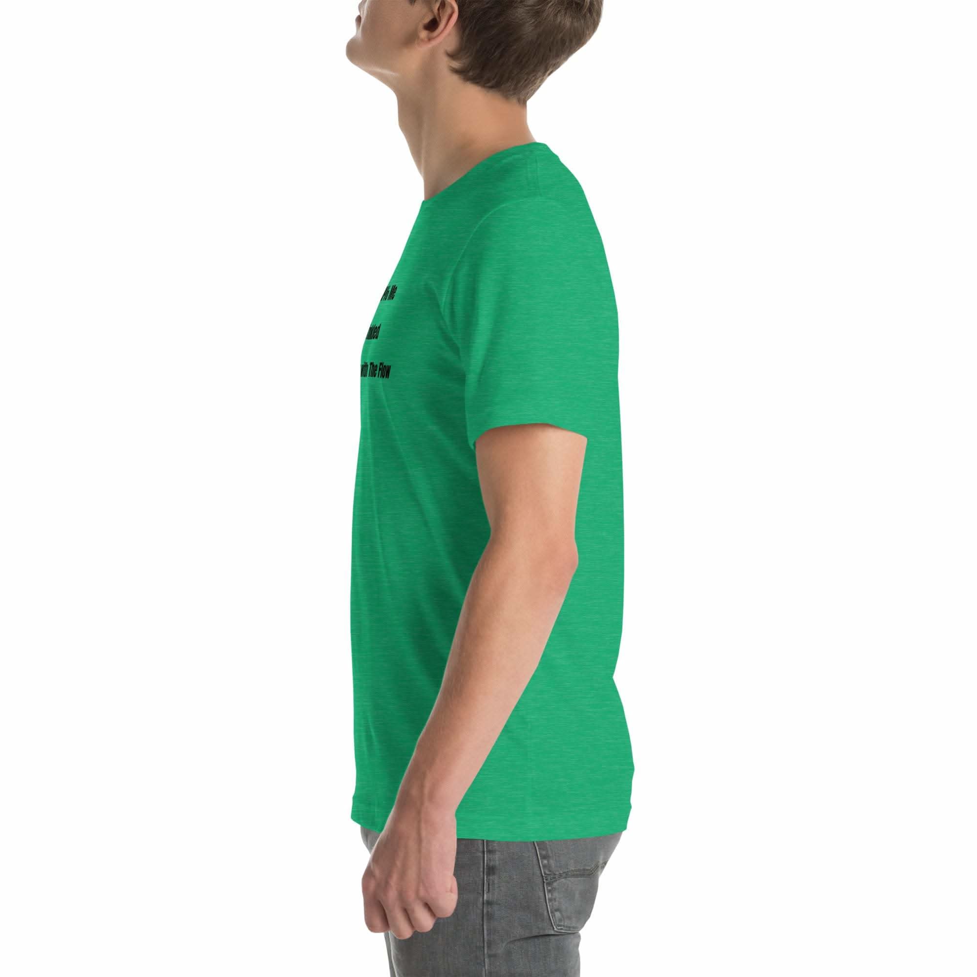 Funny Wrinkled T-shirt with humorous old person humor quote, unisex soft cotton tee in green for casual wear and gifts