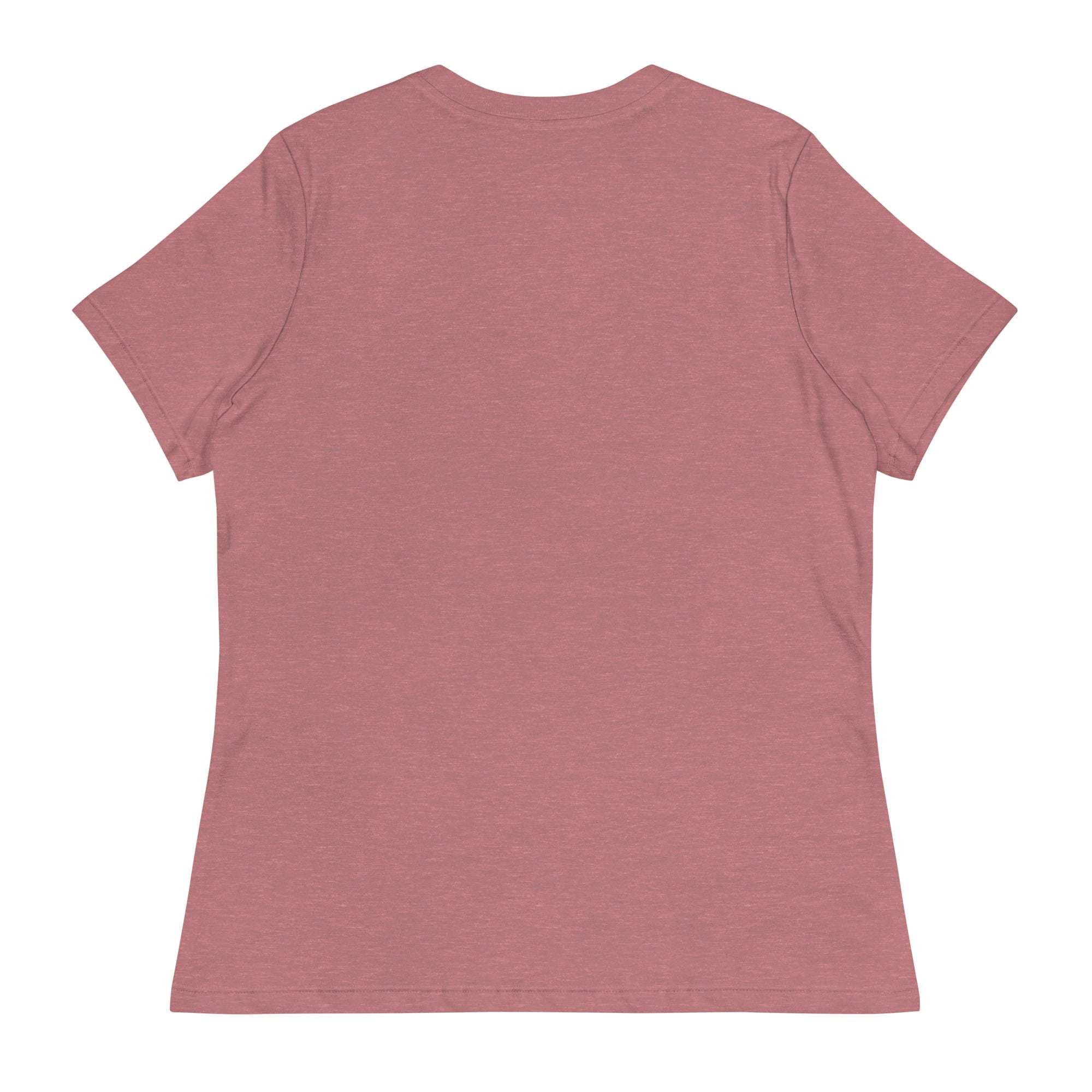 Back view of a plain rose-colored inspirational t-shirt for women designed for comfort and motivation