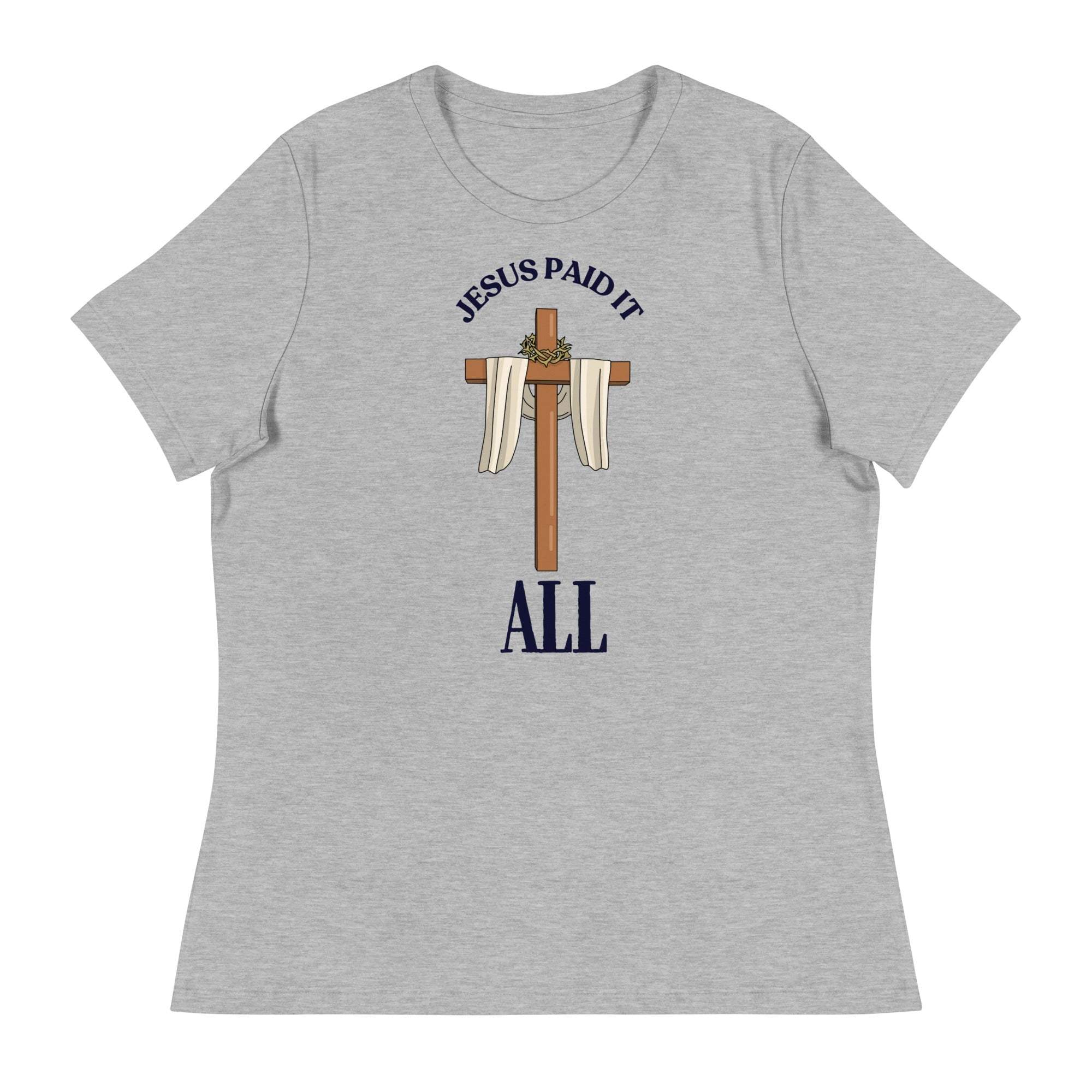 Jesus Paid It All T-Shirt with vibrant Christian design and comfortable fit for Easter and faith celebrations