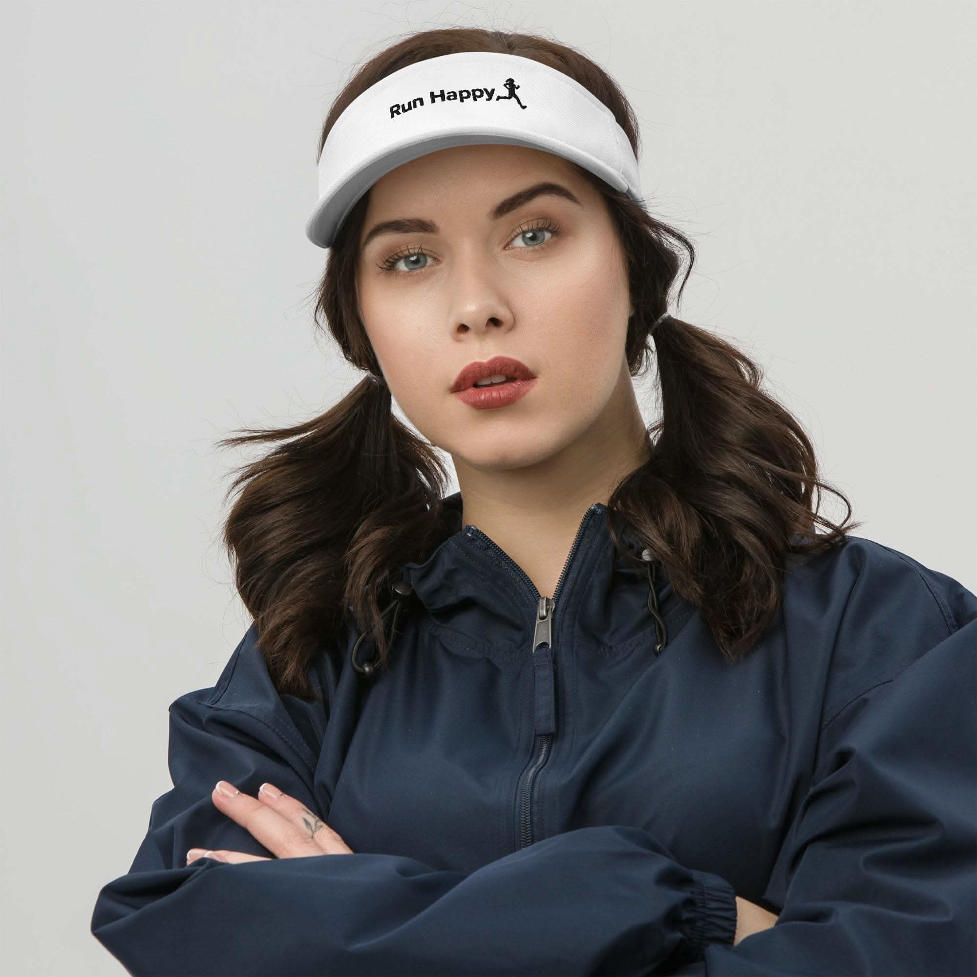 Womens Run Happy Sun Visor lightweight adjustable UV protection for active women