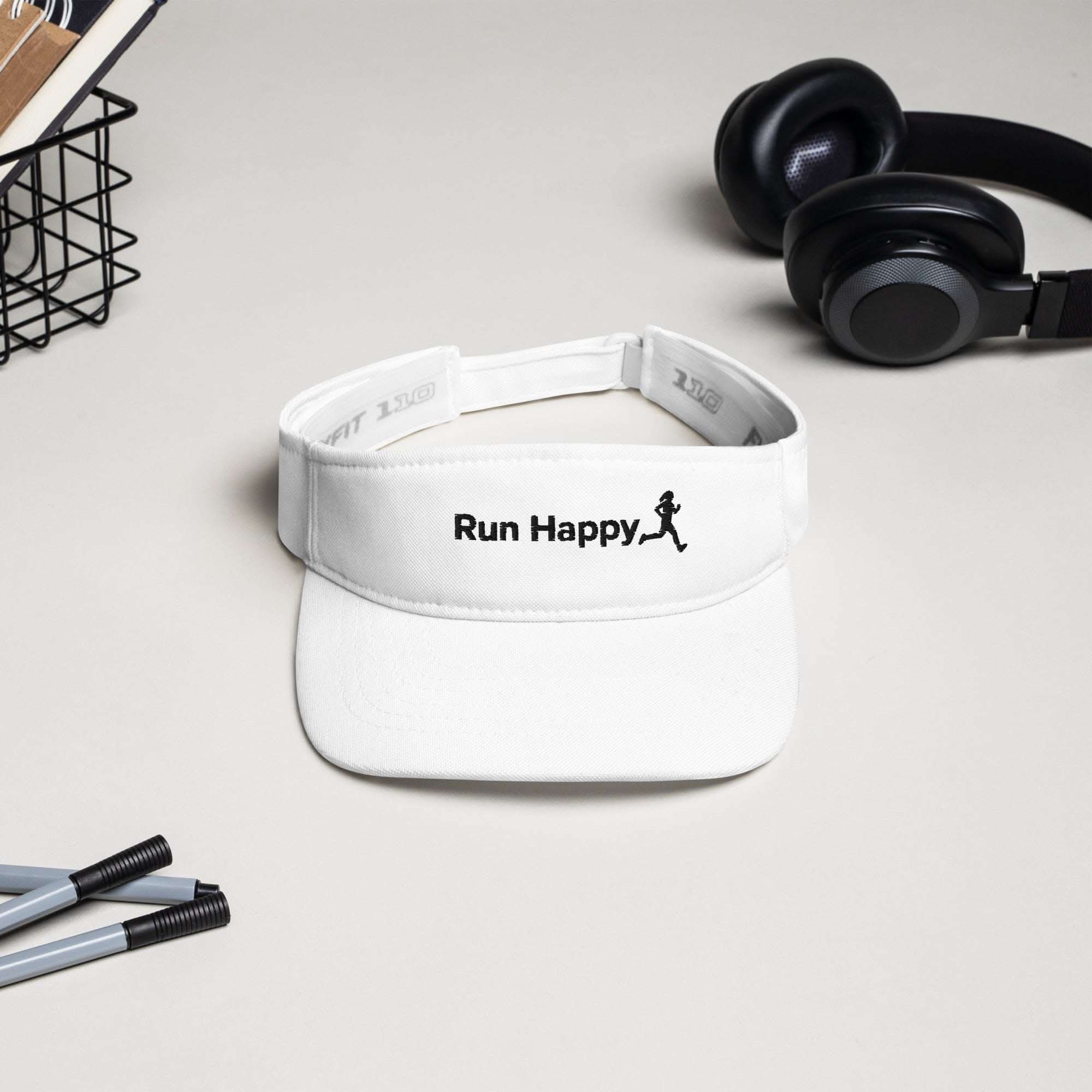 Womens Run Happy Sun Visor - Lightweight & Comfortable