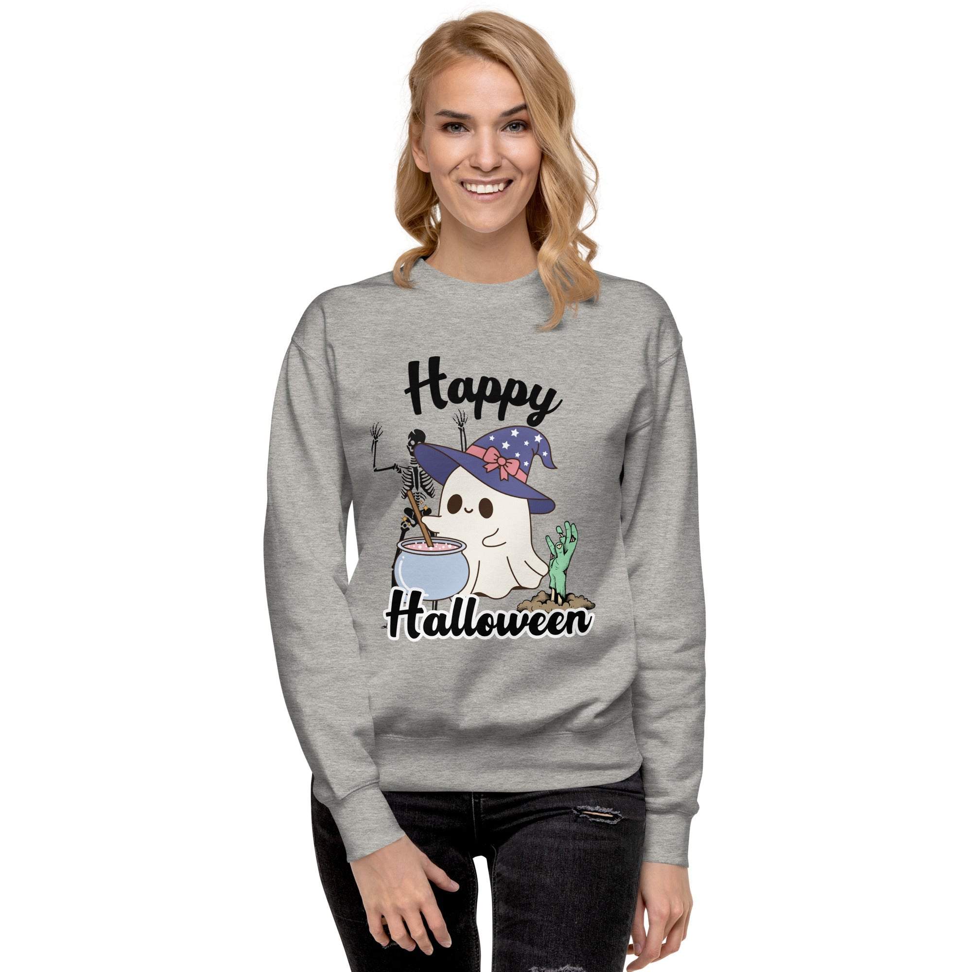 Halloween Sweatshirt - Cozy Cute Ghost Design for Fall & Halloween.